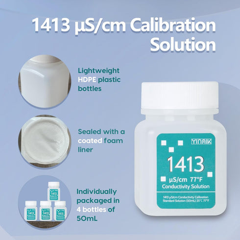 1413 ?S/cm Calibration Solution, Conductivity Salt Standard Buffer Solution for 5 in 1 Salinity Tester, EC Meter, TDS Meter, 7 in 1 Multi-Paramete...