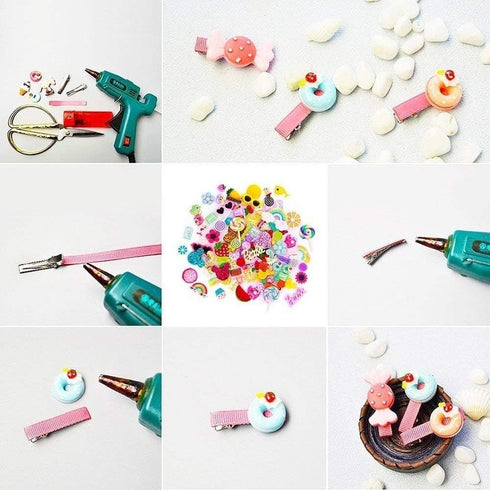 120 Pcs Slime Charms Mixed Candy Sweets Resin Flatback Slime Beads Making Supplies for DIY Scrapbooking Crafts Whith Storage Box...