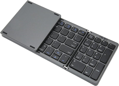 Luqeeg Foldable Bluetooth Keyboard, 81 Keys Pocket Keyboard, Rechargeable Full Size Slim Keyboard Extra Bluetooth 5.1 Keyboard for Windows Tablet ...