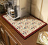 Colorful Coffee Maker Mat for Countertop Coffee Bar Drying Mat 12X16 Trimmable, PU Leather Surfa Absorbent Quick Drying Mat, Countertop Protection...