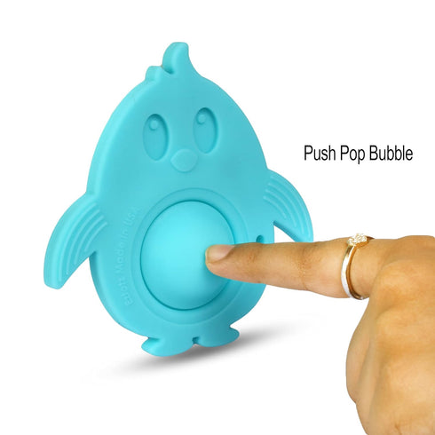Popz Baby Teether Toy - Made in The USA - Pop It Sensory Toys for 0-6 Months + - 100% Silicone Dimple Popper for Newborns and Infants - BPA Free...