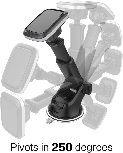 1Zero Magnetic Phone Car Mount with Quick Extension Telescopic Arm, Hands-Free Windshield Dashboard Cell Phone Holder for Car Compatible with iPho...