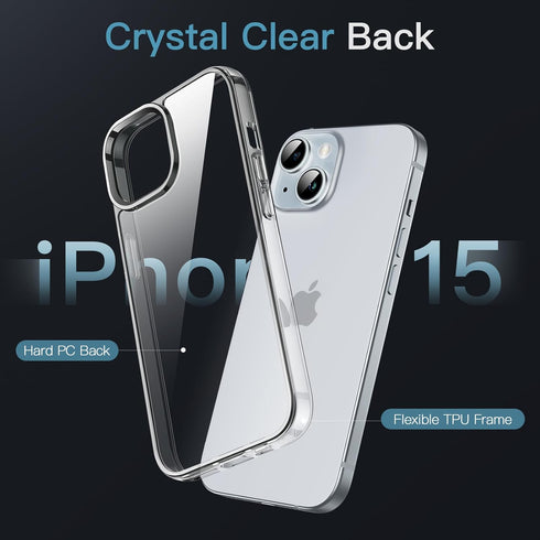 JETech Case for iPhone 15 6.1-Inch, Non-Yellowing Shockproof Phone Bumper Cover, Anti-Scratch Clear Back (Clear)......