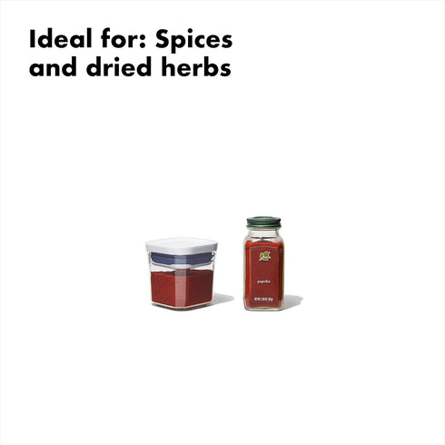 OXO Good Grips POP Container - Airtight Food Storage - Mini Square Mini 0.2 Qt Ideal for spices and dried herbs...
