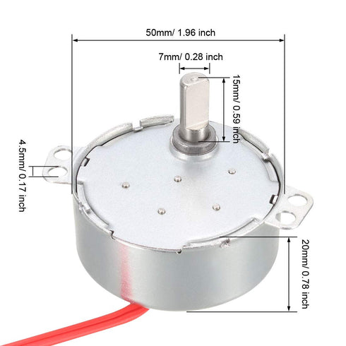 uxcell Synchronous Gear Motor AC 24V 10-12RPM 50-60Hz Electric Motor CCW/CW 4W for Electric Fan...