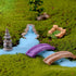 1Pc Green Wooden Pile Grassland Made Resin DIY Miniature Mini Water Pool Fairy Garden Lawn Ornament for Mountain Dollhouse Decor Craft Garden Scul...