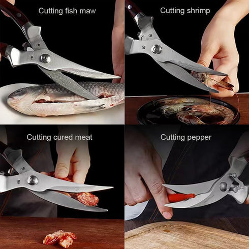 Poultry Shears,NELISPLAN Kitchen Shears Heavy Duty Poultry Metal Premium Kitchen Scissors With Safety Lock For Chicken, Bones, Turkey, Meat, Fish,...