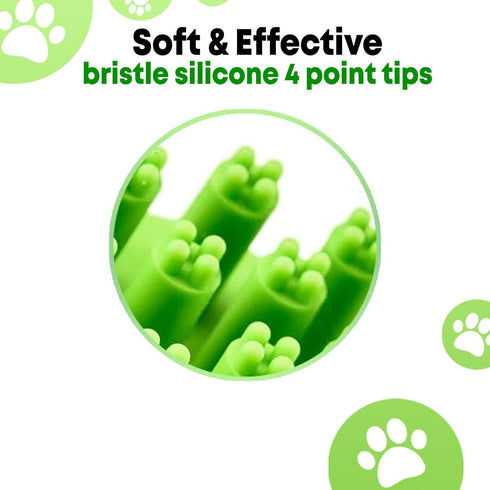 Pet Bath Massage Brush - Premium Cat and Dog Bath Brush Scrubber with Removable Cover - Soft Bristle Silicone Dog Brush for Short & Long Haired Pe...