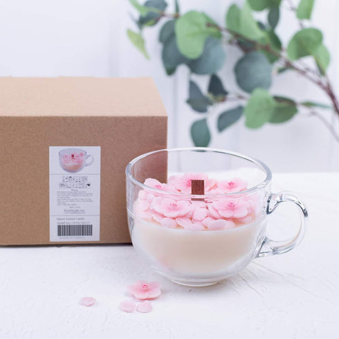 Romantic Sakura Cup Scented Soy Candle for Birthday Gift Wedding Favor...