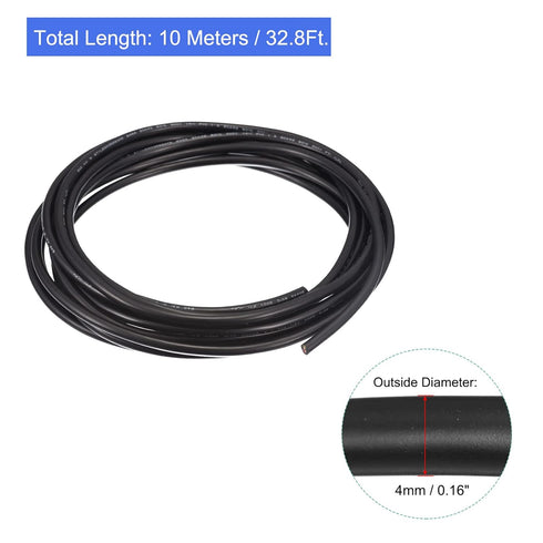 MECCANIXITY 28AWG Electrical Wire 4 Conductors 32.8Ft Power Cable UL2464 Flexible Extension Signal Cable Black for LED Strips Lamps Lighting Power...