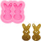 Shiny Glossy Lovely Rabbit Shape Mini Earrings Mold Tiny Resin Silicone Keychain Mold for DIY Epoxy Resin Jewellery Making Craft...