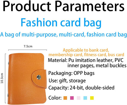 Gikfun Fashion Soft Credit ID Card Holder Case Purse Pocket Wallet Pouch Organizer 24 Slots (Pack of 5pcs) EK8430...