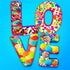 iscream Lettermania O Initial 16" Candy Collage Print Fleece Back Microbead Pillow...