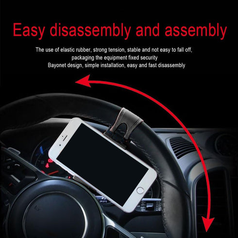 Car Steering Wheel Phone Mount, Steering Wheel Smartphone Mount, Portable Steering Wheel Phone Holder Mount Clip Fit for IPhone14/13/12/11 Pro Max...
