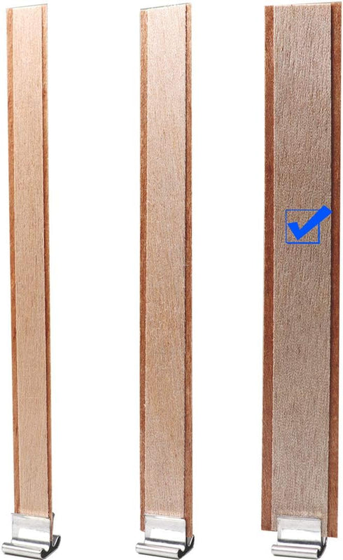 20PCS Lenisc Double Layered Wood Wicks with Metal Base Clips for Candle Making Craft Natural 2 Layers Wooden Candle Wicks for DIY Soy Wax Candles ...