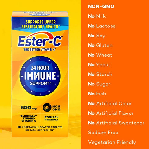 Ester-C Vitamin C, 500mg Tablets, 60-Count, Unflavored (Packaging May Vary)...