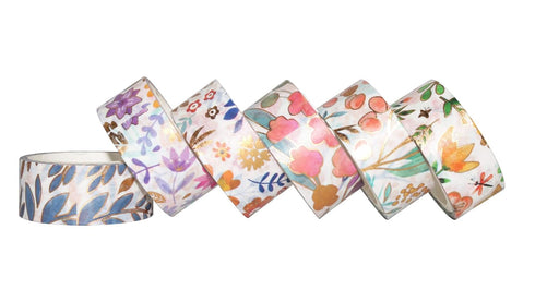 YUBBAEX Floral Gold Washi Tape Set VSCO Foil Masking Tape Decorative for Arts, DIY Crafts, Journal Supplies, Planners, Scrapbook, Card/Gift Wrappi...