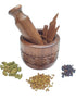 Acacia Wooden Mortar and Pestle Set | Kitchen Tool for All Grinding Purpose| Garlic Mustard Black Pepper Crusher| Medicine and Herb Crusher| India...