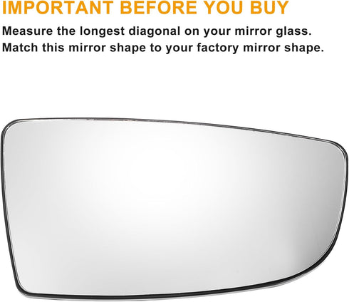 X AUTOHAUX Car Rearview Right Passenger Side Lower Part Mirror Glass Replacement W/Backing Plate Non-heated White Glass for Ford Transit T150 T250...