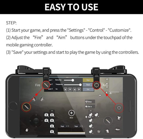 ?1 Pair? Z108 Mobile Gaming Controller Compatible with PUBG Mobile/Fortnitee Mobile/Call of Duty Mobile, Sensitive Shoot and Aim Trigger L1R1 Comp...