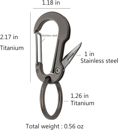 Titanium Carabiner Clip,Multifunctional Keychain with keyring,Backpack Accessory,Cool Gadget for Daily Use....