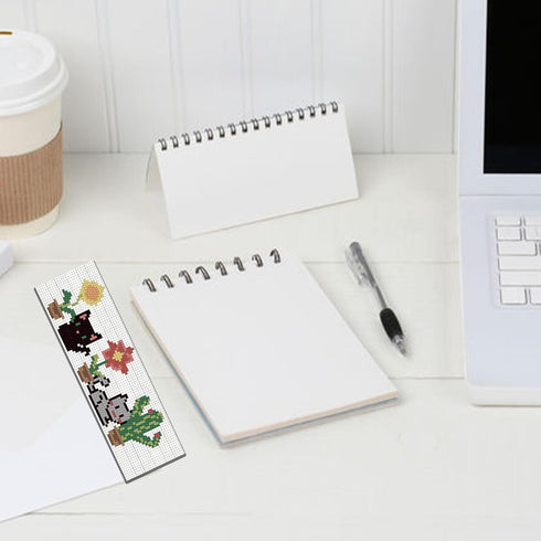 FREEBLOSS 6 Set Bookmark Cross Stitch Kits Stitch Bookmark Cross Stitch Kits with Instructions Cartoon Cat Pattern Punch Needle Kit for Beginners ...