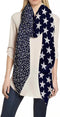Lina & Lily Star Print Women's Scarf Shawl Wrap Lightweight Spring Fall Winter...