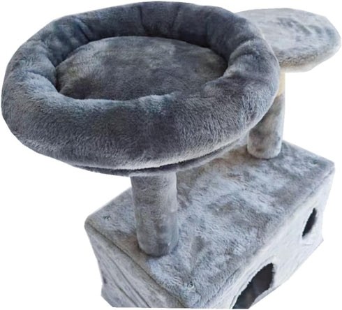 Cat Tree Tower Accessories Replacement Parts Round Top Cushion Cover Bed for Cat Perch with Elastic Band (15.7", Grey)...
