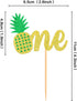 Ercadio 24 Pack Pineapple One Cupcake Toppers Glitter Pineapple 1st Birthday Cupcake Picks Hawaii Luau Tropical Cupcake Decors Summer Theme Baby S...