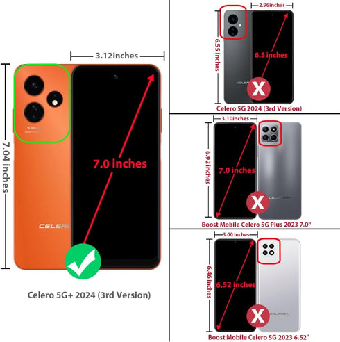 TJS Compatible for Boost Mobile Celero 5G + Plus 2024 (3rd Version) Case, with Tempered Glass Screen Protector, Metal Ring Kickstand Heavy Duty Ce...
