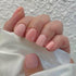24Pcs Pink Press on Nails Short Square Fake Nails Pink Glitter Full Cover Artificial Nails Glue on Nails Nude Glossy Designs Nails Art Supplies Co...