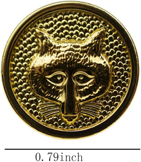 Duolai Senior Gold Fox Head Relief Round Shape Buttons, Metal Texture British Style Uniform Suits Woolen Coat Jacket Casual Clothes Sewing Button ...