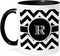 3dRose mug_222080_4 Black and white chevron monogram initial R - Two Tone Black Mug, 11oz...