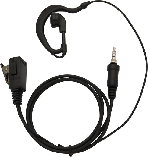 G-Shape Clip Ear Earpiece Headset with PTT Button & Mic is Compatible with Yaesu Vertex VX-6R 7R 6E 7E Icom IC-4300L IC-M25 Standard Horizon HX320...