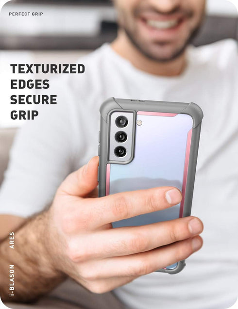 i-Blason Ares Series Case Designed for Galaxy S21 Plus 5G (2021 Release), Rugged Clear Bumper Case Without Built-in Screen Protector (Pink)...