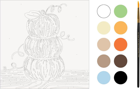 Plaid Pumpkin Stack Modern Kit, 14" x 14" Paint by Numbers for Adults and Kids, Easy-to-Follow DIY Crafts, Art Supplies with A Textured Finish, 17...