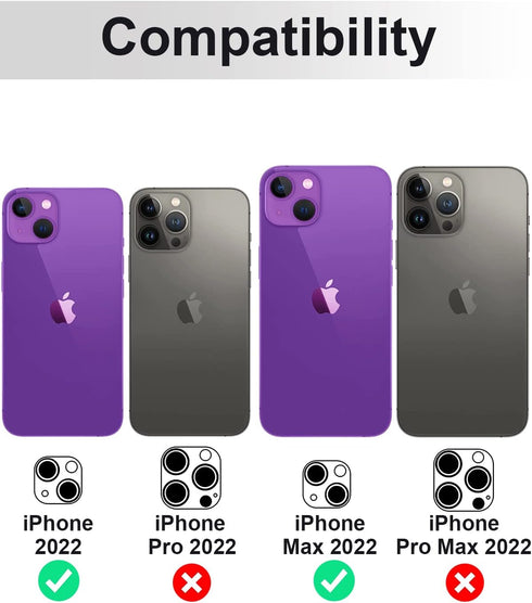 [3 Pack Compatible for iPhone 14 Plus ? iPhone 14 Camera Lens Protector 9H Tempered Glass, Anti-Scratch, Ultra HD, Case Friendly Camera Covers for...