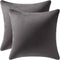 DEZENE Throw Pillow Covers 18x18 Dark-Grey: 2 Pack Cozy Soft Velvet Square Decorative Pillow Cases for Farmhouse Home Decor...