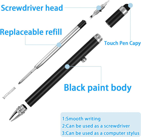 Ballpoint Pen with Stylus Tip,The Rubber Soft Touch Ballpoint Pen, 2 in 1 Stylus Stylish Pen, Metal Stylus Pen for Touch Screens,Smooth Writing Pe...