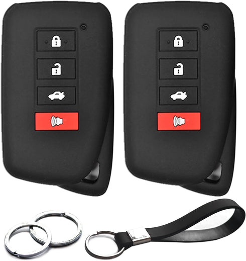 2pcs Compatible with Lexus RC350 RC300 RC F IS300 IS350 IS500 RX350 RX450h RX350L RX450hL NX200t NX300h NX300 LX570 GS350 GS F ES350 Black Key Fob...