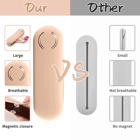 Large Silicone Makeup Brush Holder and Makeup Sponge Holder Set, Makeup Brush Bag, Blender Case Organizer, Powder Puff Case with Sponge & Brushes ...