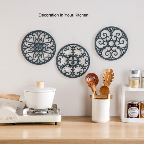 Silicone Trivet Mat - Non-Slip & Heat Resistant Kitchen Hot Pads for Countertops & Table - Kitchen Trivets for Hot Dishes & Cookware - Hot Pot Hol...