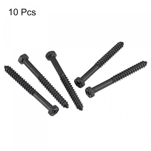 uxcell Hex Lag Screws 5/16" x 3" Carbon Steel Phillips Head Half Thread Self-Tapping Bolts for Deck Building or Joining Lumber 10pcs...