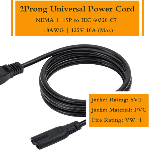 TV Power Cable Cord for Samsung 24" 32" 40" 43" 48" 49" 50" 55" 60" 65" 75" Inch LCD HD Smart 4K Curved TV UN55RU8000FXZA UN65RU7100FXZA UN43NU690...