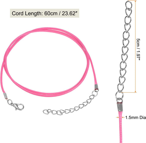 10pcs Waxed Necklace Cord Bulk, 23 Inches and 1.5mm Dia Necklace String Rope with Clasp for Pendants, Bracelets, Necklaces, Jewelry Making Beading...