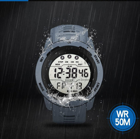 Men's Outdoor Sports Watch Large Dial Easy-to-Read Digital Watch Multi-Functions LED Alarm Stopwatch Waterproof Wrist Watch for Men Black...