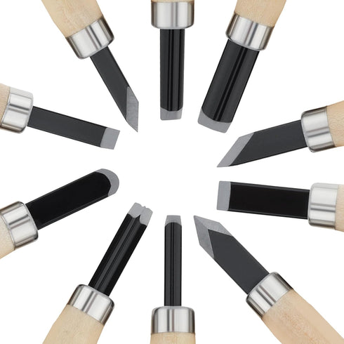 OriGlam 10pcs Professional Wood Carving Chisel Set, Carbon Steel Wood Carving Tools, Woodworking Chisels Wood Chisel Kits, Power Grip Carving Tool...