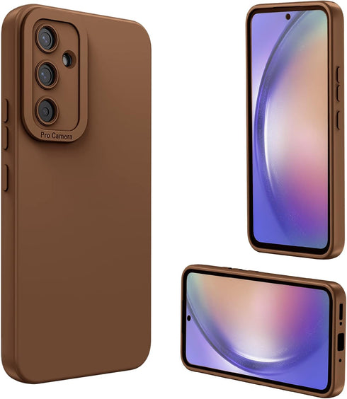 Samsung Galaxy a15 5g Case: Liquid Silicon Protective Military Grade Armor Samsung a15 Case, Heavy Duty Protection Phone Cases (Brown)...