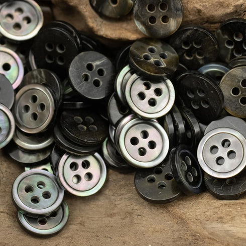 20 Pieces Genuine Black Mother of Pearl Buttons for Shirts Dresses Polo DIY Craft (Diameter 11.5MM)...
