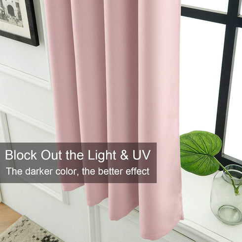 LA PALMA Thermal Insulated Blackout Darkening Grommet Living Room Curtains Window Drapes for Bedroom Pack of 2 Panels...